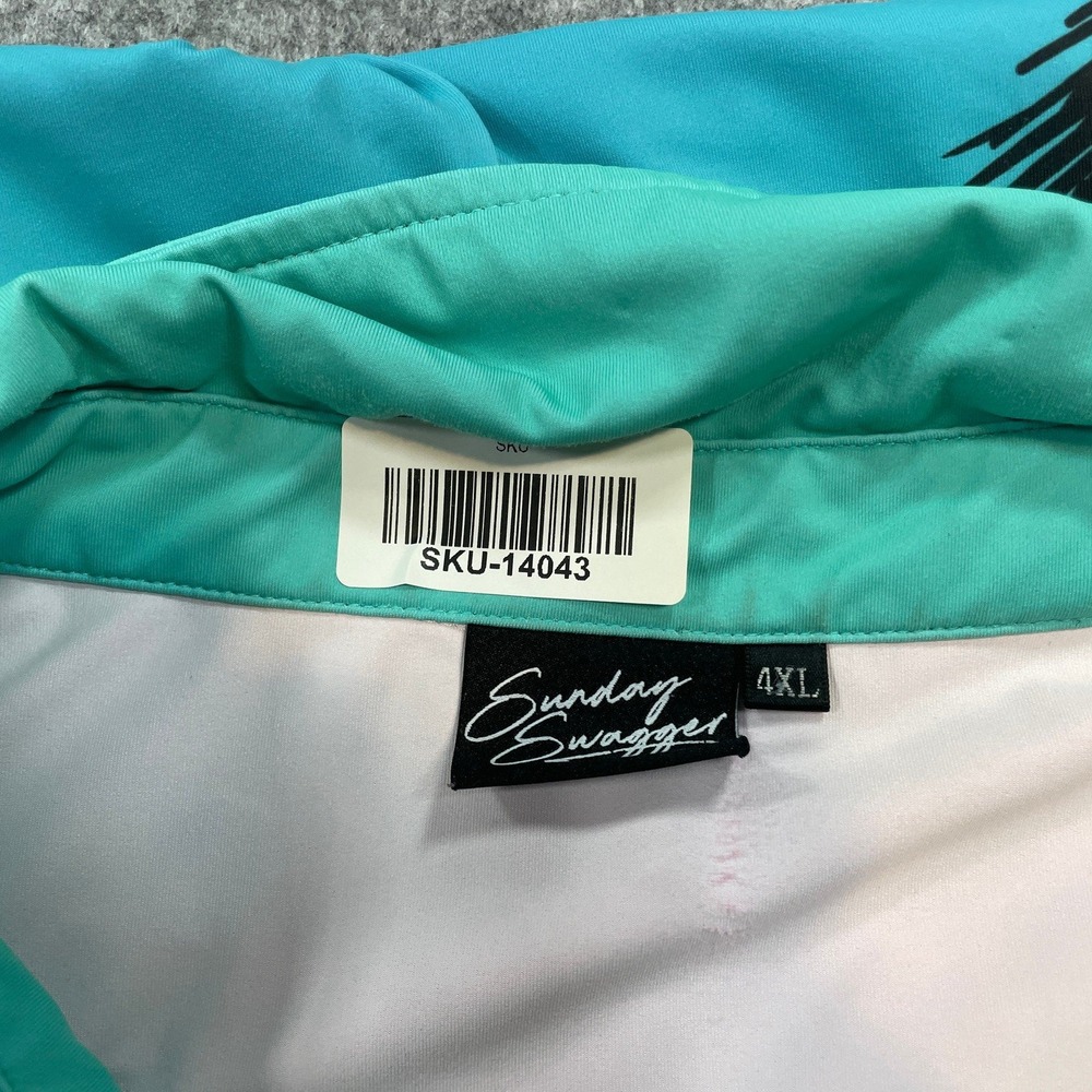 Sunday Swagger Mens Polo Shirt 4XL Pink, Purple, Blue, Teal Short Sleeve Stretch - Picture 14 of 14